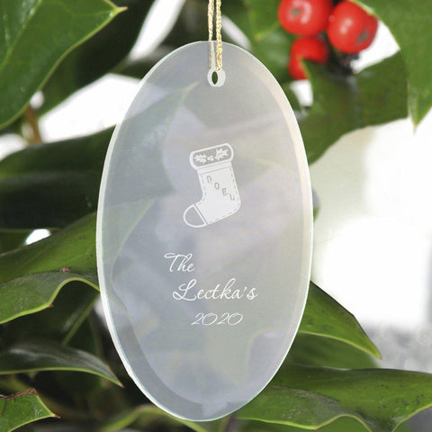 Buy Personalized Beveled Glass Ornament - Oval Shape