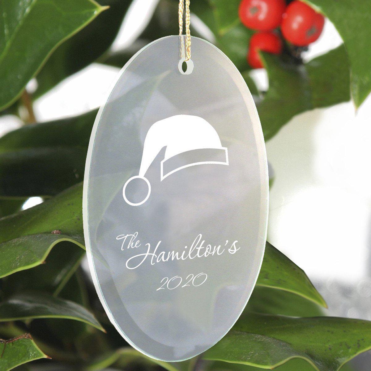 Personalized Beveled Glass Ornament - Oval Shape