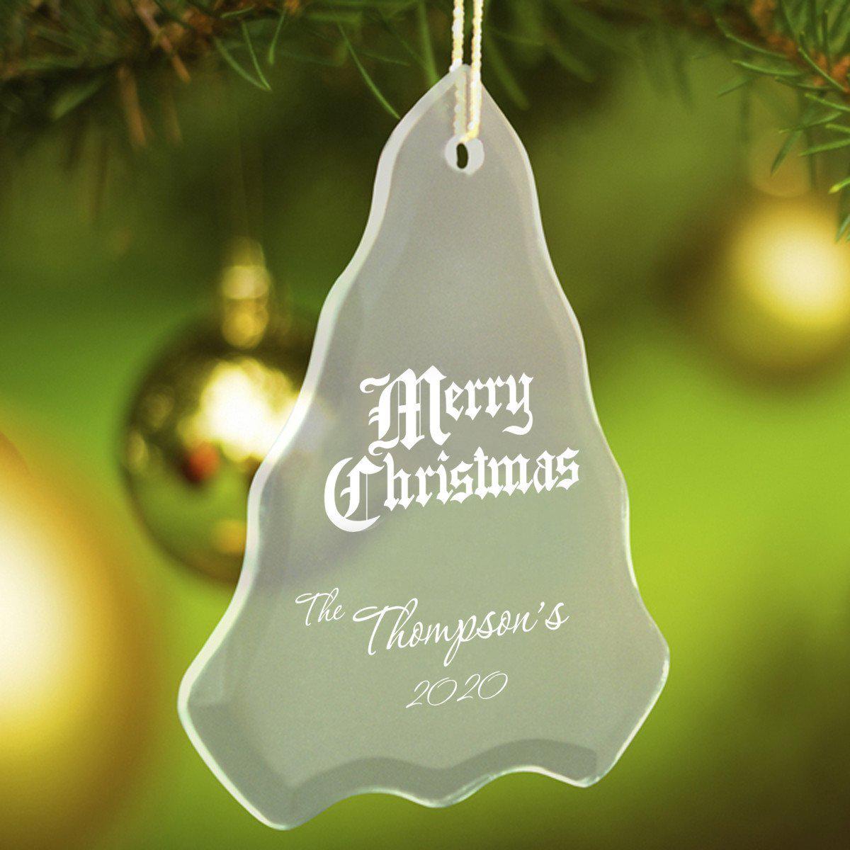 Personalized Beveled Glass Ornament - Tree Shape