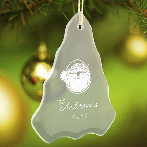 Buy Personalized Tree Shaped Glass Ornaments