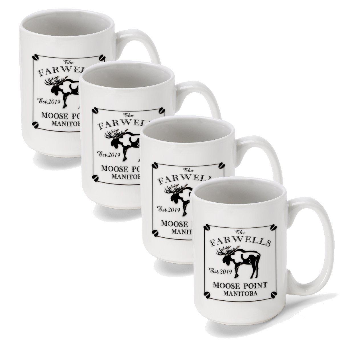 Set of 4 - Personalized Lake House and Cabin Coffee Mugs