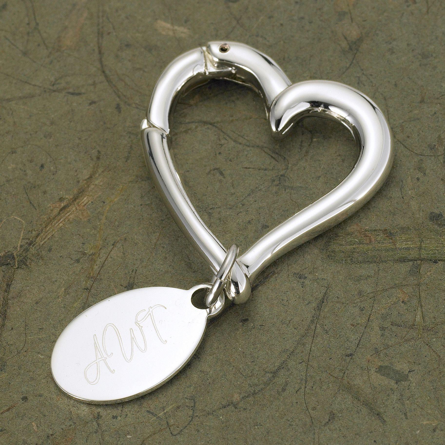 Personalized Heart Keychain with Oval Tag