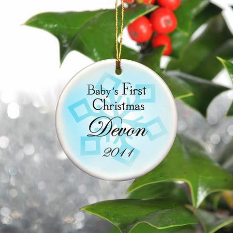Buy Personalized Baby Boy's First Christmas Ceramic Ornament
