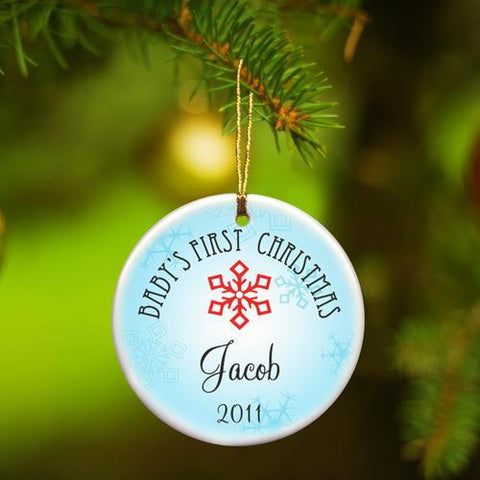 Buy Personalized Baby Boy's First Christmas Ceramic Ornament