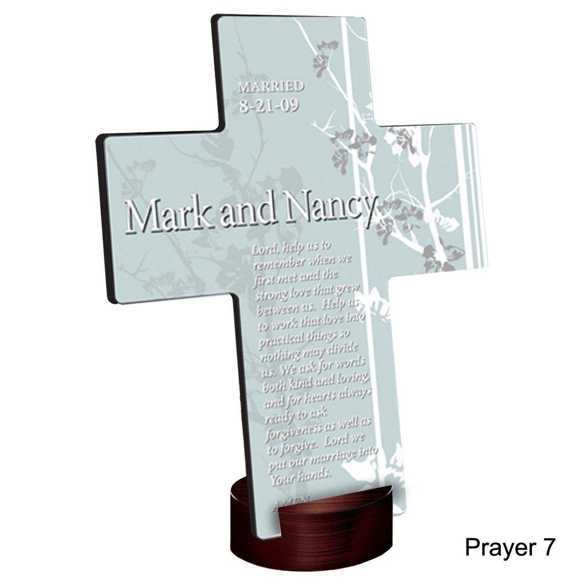 Personalized Faith and Flowers Cross with Stand