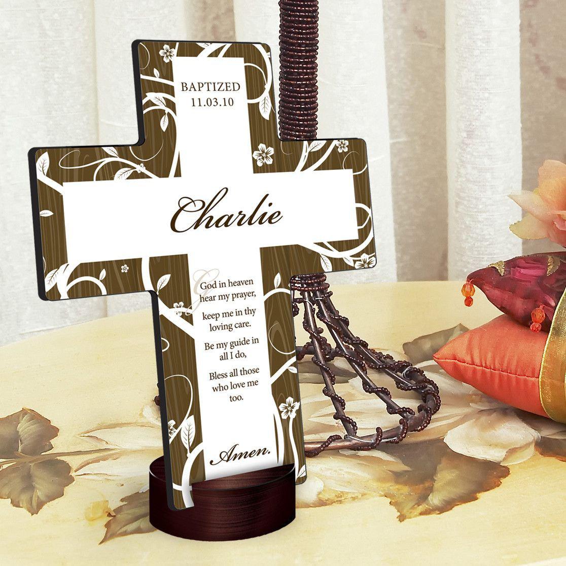 Personalized Tree of Life Cross with Stand