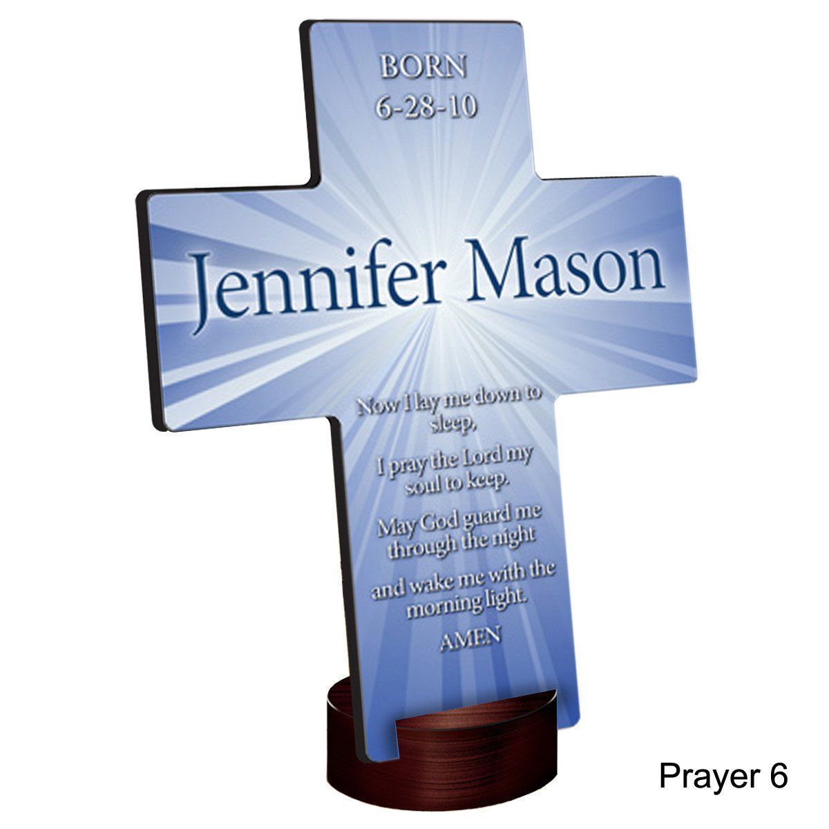 Personalized Starburst Cross with Stand