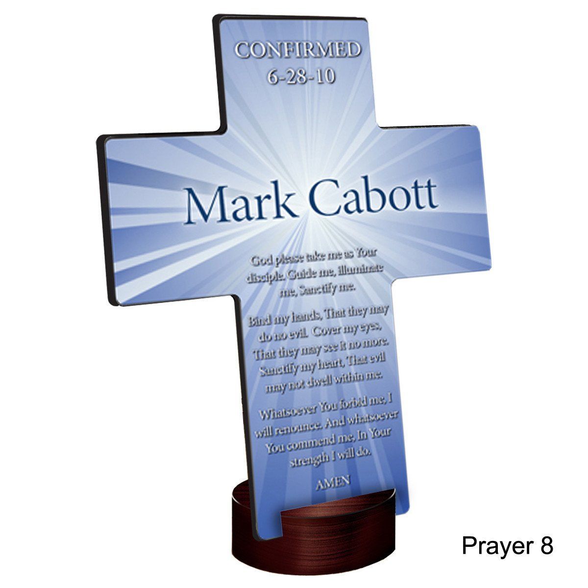Personalized Starburst Cross with Stand