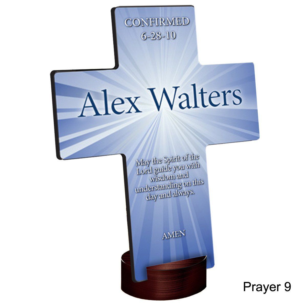 Personalized Starburst Cross with Stand