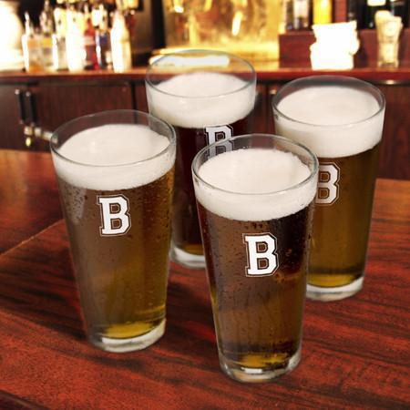 Personalized College Shield Pint Glasses (Set of Four)