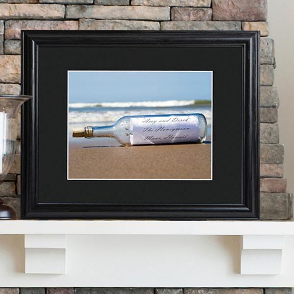 Personalized Message in a Bottle Sign w/Wood Frame