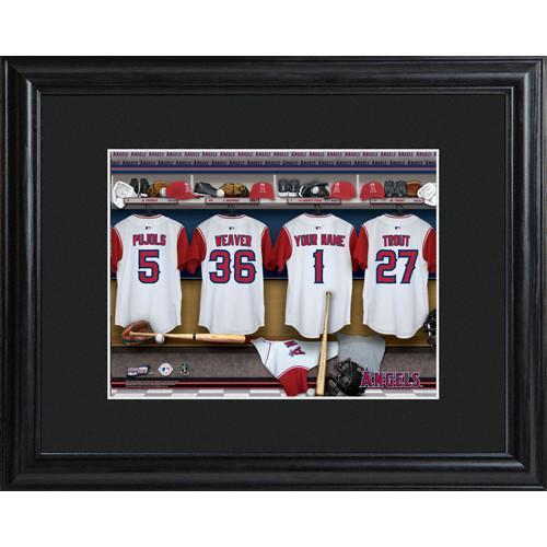Personalized Mlb Clubhouse Sign W/matted Frame - Angels