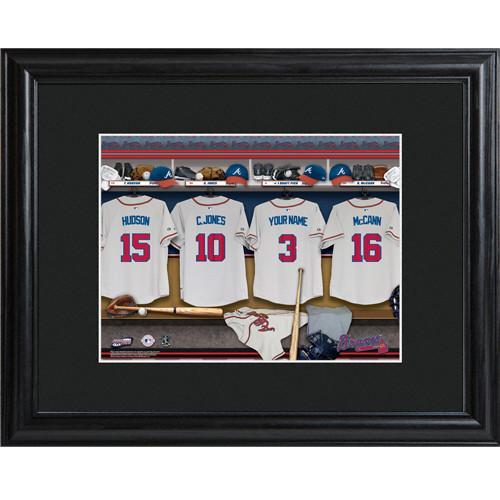 Personalized Mlb Clubhouse Sign W/matted Frame - Braves