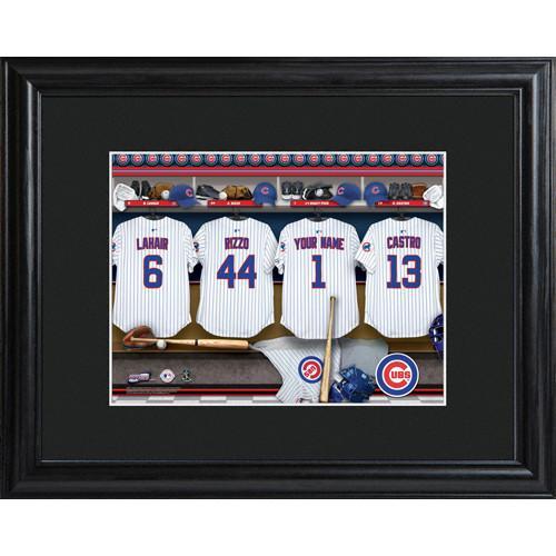 Personalized MLB Clubhouse Sign w/Matted Frame - Cubs