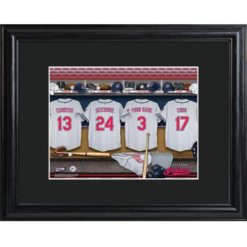 Personalized MLB Clubhouse Sign w/Matted Frame - Indians