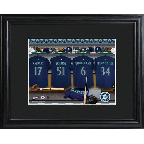 Personalized MLB Clubhouse Sign w/Matted Frame - Mariners