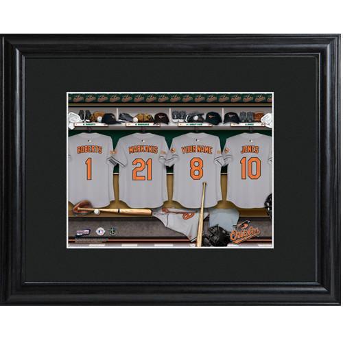 Personalized MLB Clubhouse Sign w/Matted Frame - Orioles