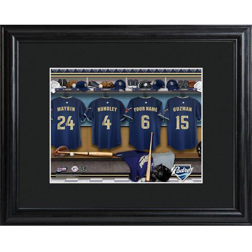 Personalized MLB Clubhouse Sign w/Matted Frame - Padres
