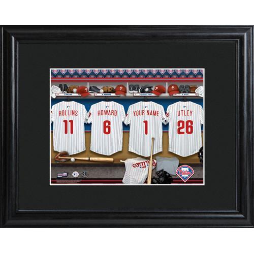 Personalized MLB Clubhouse Sign w/Matted Frame -Phillies