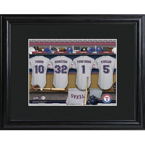 Personalized MLB Clubhouse Sign w/Matted Frame - Rangers