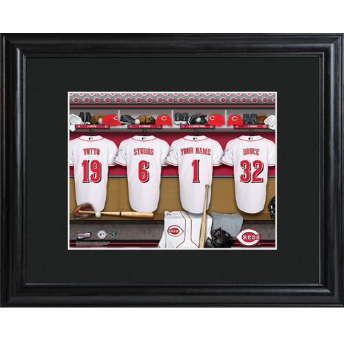 Personalized MLB Clubhouse Sign w/Matted Frame - Reds