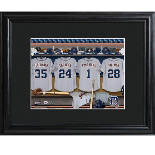 Personalized MLB Clubhouse Sign w/Matted Frame - Tigers