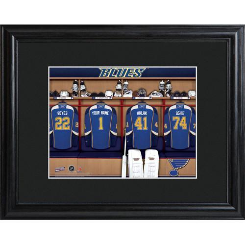 Personalized NHL Locker Room Sign w/Matted Frame - Blues