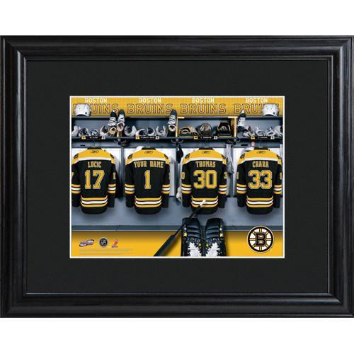 Personalized NHL Locker Room Sign w/Matted Frame - Bruins
