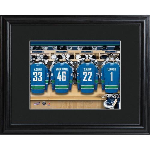 Personalized NHL Locker Room Sign w/Matted Frame - Canucks