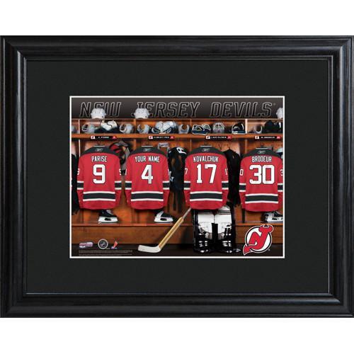 Personalized NHL Locker Room Sign w/Matted Frame - Devils