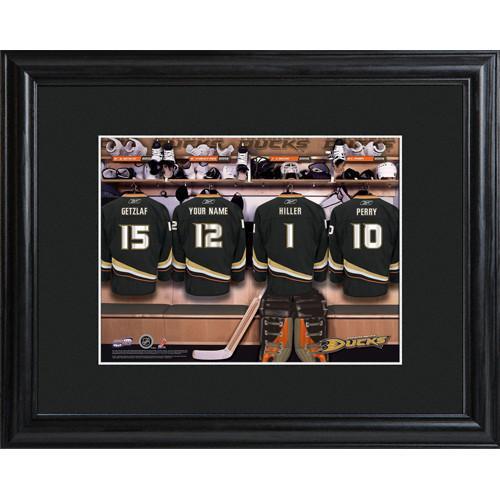 Personalized NHL Locker Room Sign w/Matted Frame - Ducks