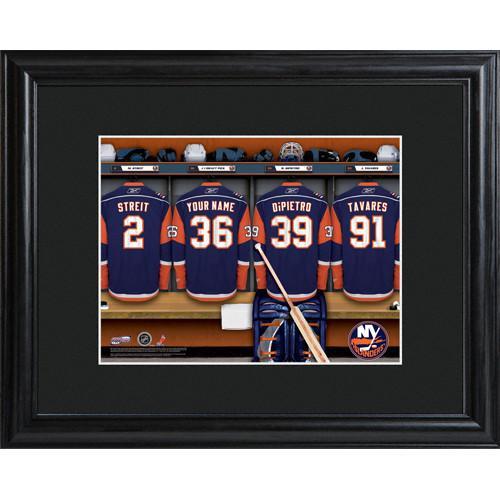 Personalized NHL Locker Room Sign w/Matted Frame - Islanders