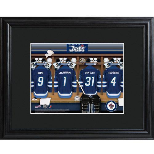 Personalized NHL Locker Room Sign w/Matted Frame - Jets