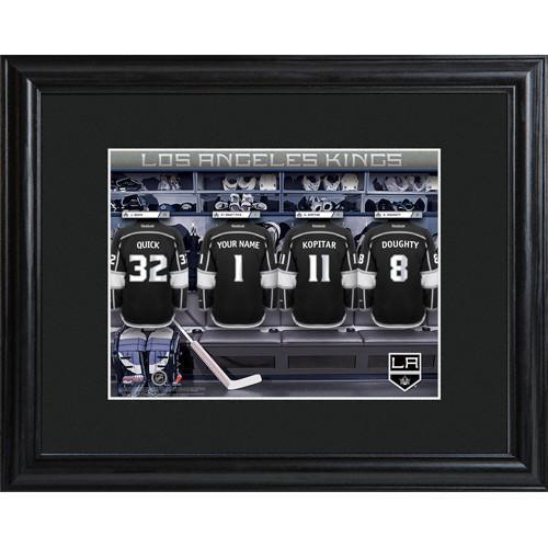 Personalized NHL Locker Room Sign w/Matted Frame - Kings