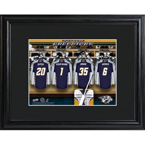 Personalized NHL Locker Room Sign w/Matted Frame - Predators