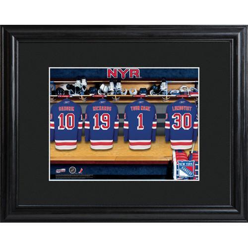 Personalized NHL Locker Room Sign w/Matted Frame - Rangers