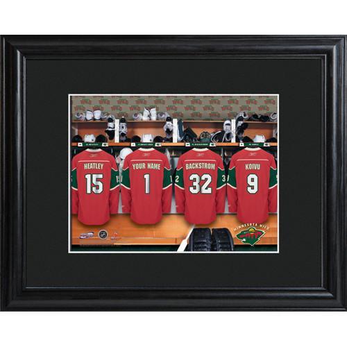 Personalized NHL Locker Room Sign w/Matted Frame - Wild