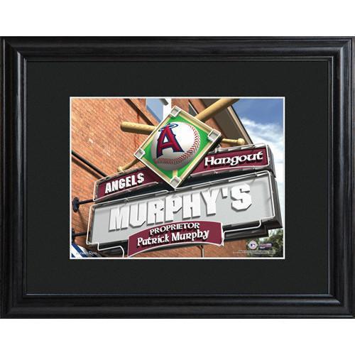 Personalized MLB Pub Sign w/Matted Frame - Angels