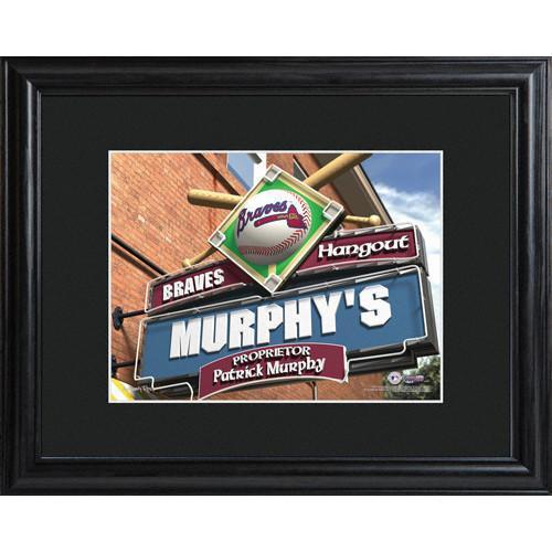 Personalized MLB Pub Sign w/Matted Frame - Braves