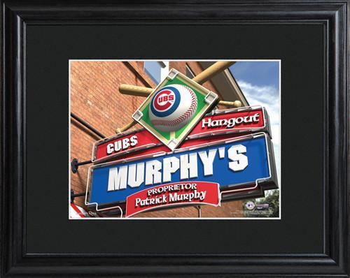 Personalized MLB Pub Sign w/Matted Frame - Cubs