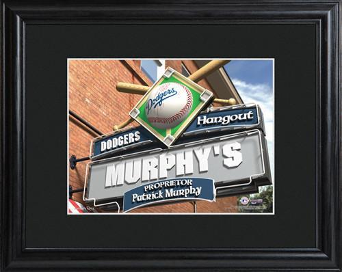 Personalized MLB Pub Sign w/Matted Frame - Dodgers