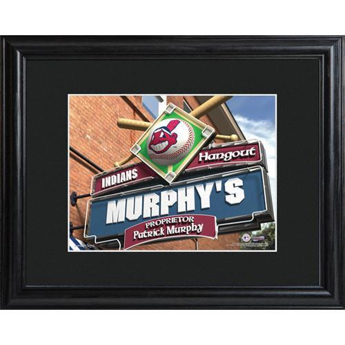 Personalized MLB Pub Sign w/Matted Frame - Indians