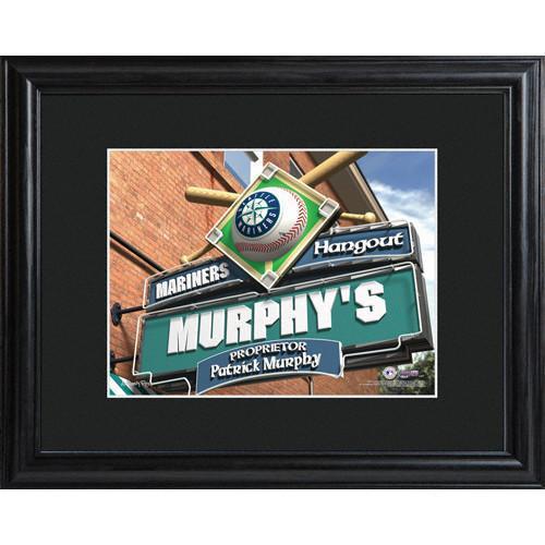 Personalized MLB Pub Sign w/Matted Frame - Mariners