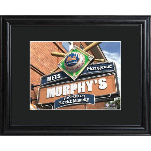 Personalized MLB Pub Sign w/Matted Frame - Mets