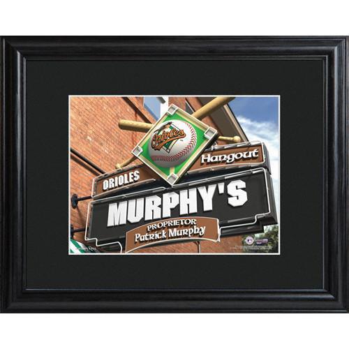 Personalized MLB Pub Sign w/Matted Frame - Orioles