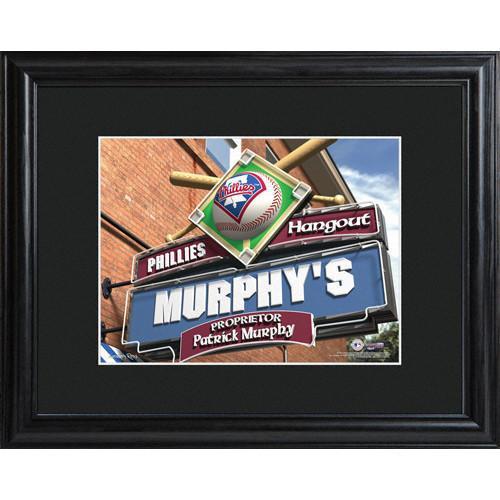 Personalized MLB Pub Sign w/Matted Frame - Phillies