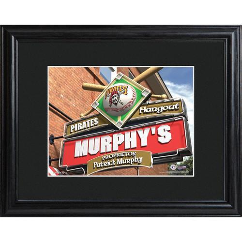 Personalized MLB Pub Sign w/Matted Frame - Pirates