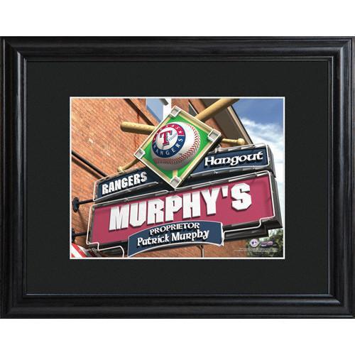 Personalized MLB Pub Sign w/Matted Frame - Rangers
