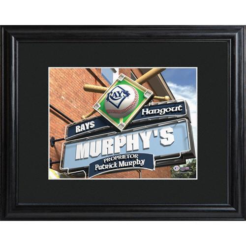 Personalized MLB Pub Sign w/Matted Frame - Rays