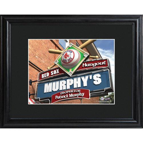 Personalized MLB Pub Sign w/Matted Frame -Red Sox